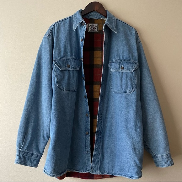 american authentics Other - Vintage Denim Blanket Lined Jacket Shacket Men’s M
